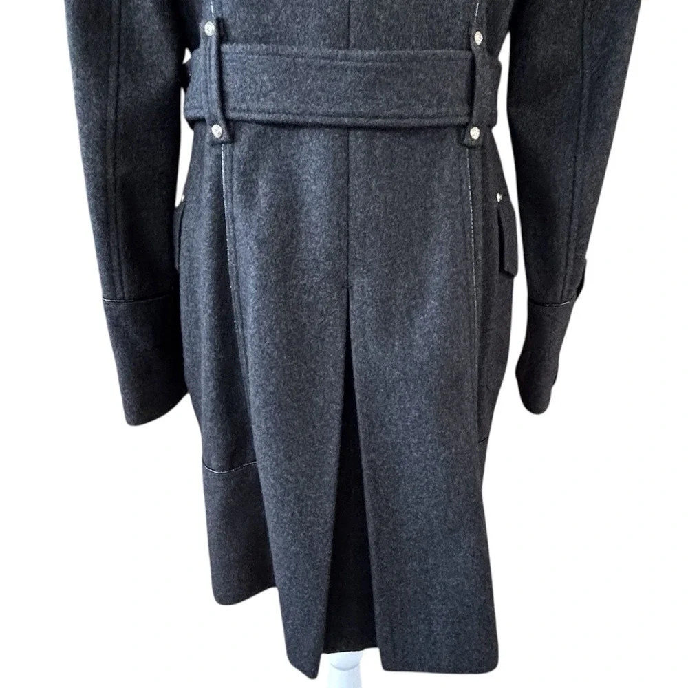 Miss Sixty M60 Wool Blend Double Breasted Peacoat Trenchcoat Dark Grey Womens‎ M